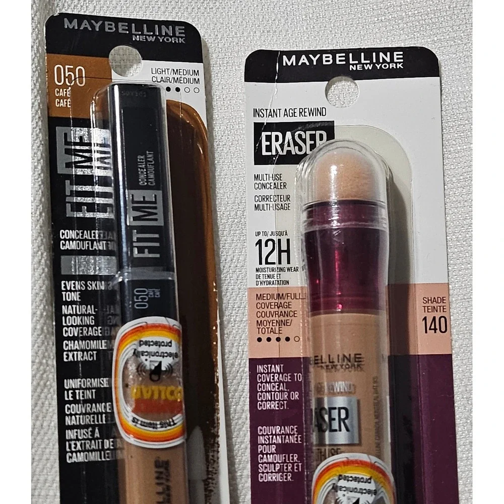 Maybelline Fit Me Concealer 050 Cafe & Instant Age Rewind‎ Eraser 140 Bundle 5pc